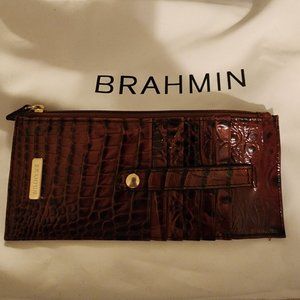 Brahmin Pecan Melbourne Credit card wallet EUC
